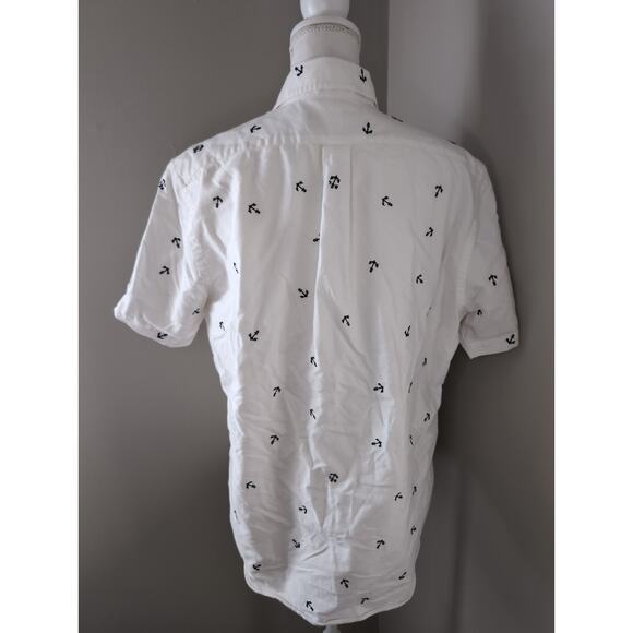 Ralph Lauren Preppy Nautical Anchor Shirt Summer Coastal Button Up Lg - Picture 3 of 8